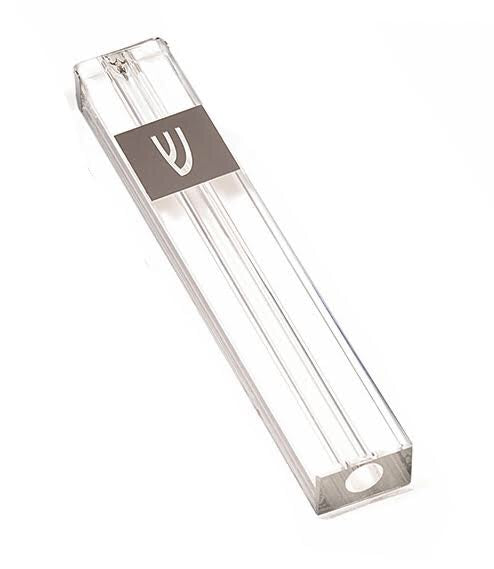 Crystal Mezuzah Silver