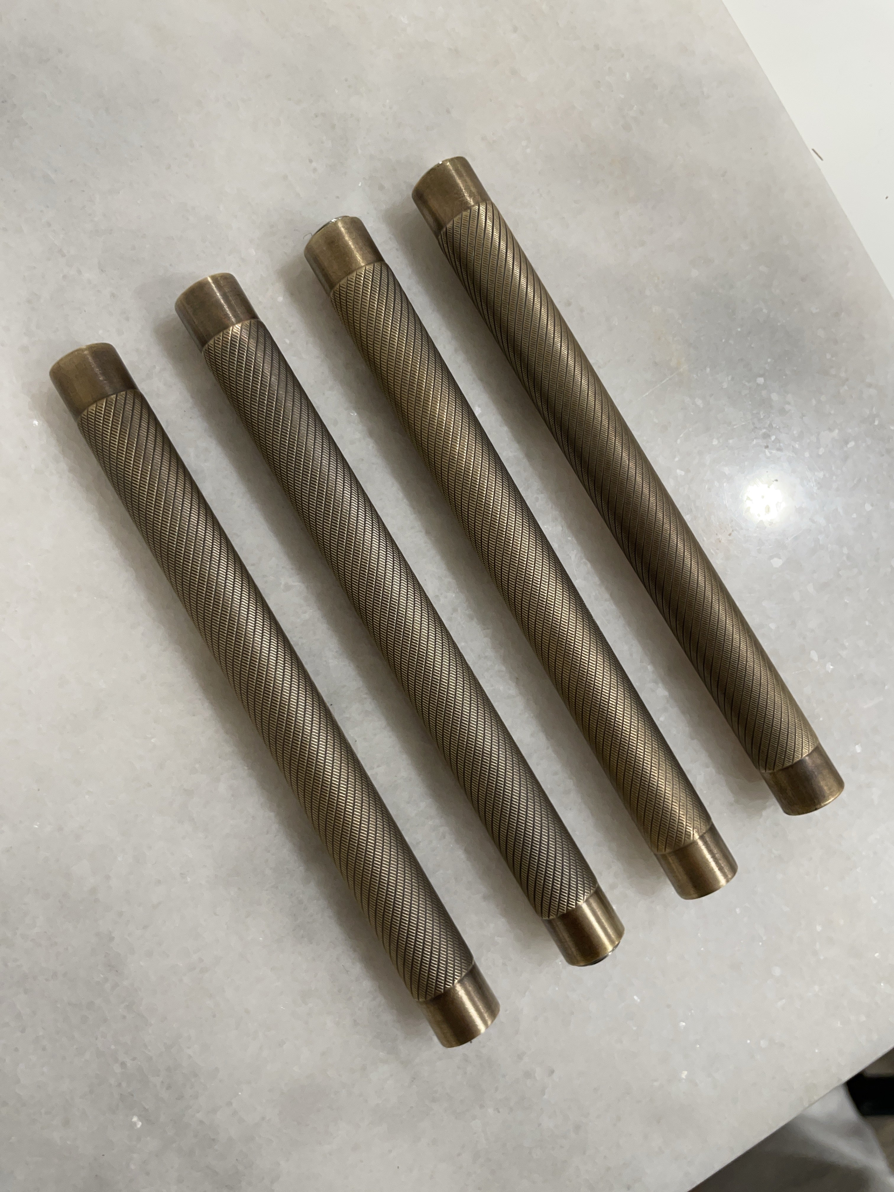 Brass Textured Mezuzah | No shin