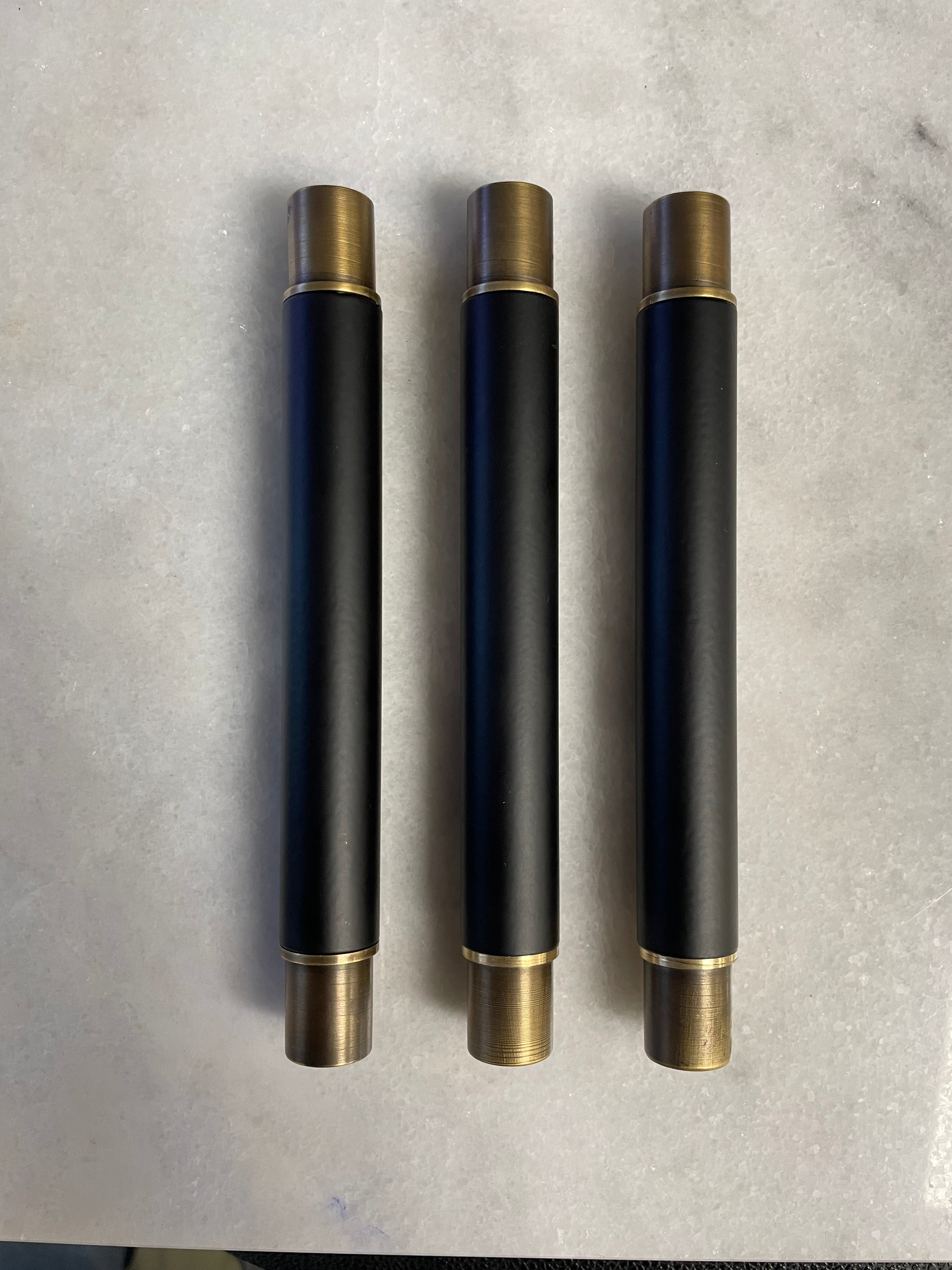 Brass & Black Matte Tubular Mezuzah