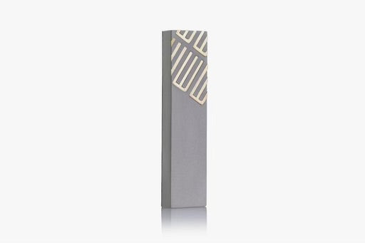 Light Grey CONCRETE AND BRASS MEZUZAH- DIAGONAL SHIN