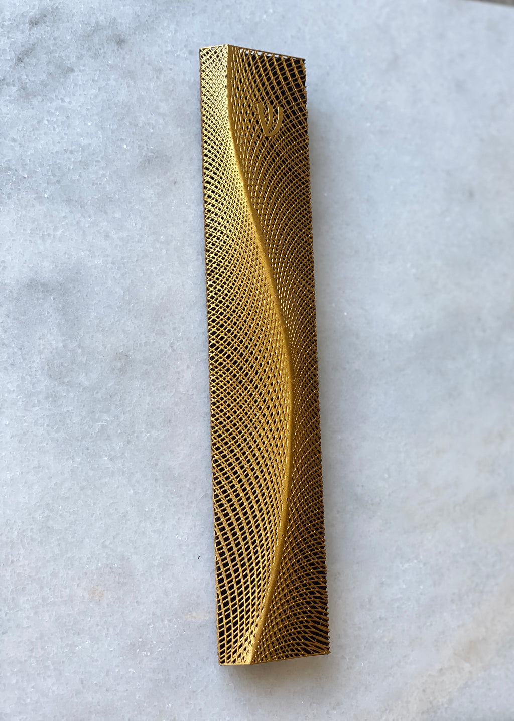 Ripple Mezuzah Gold Series Black Background