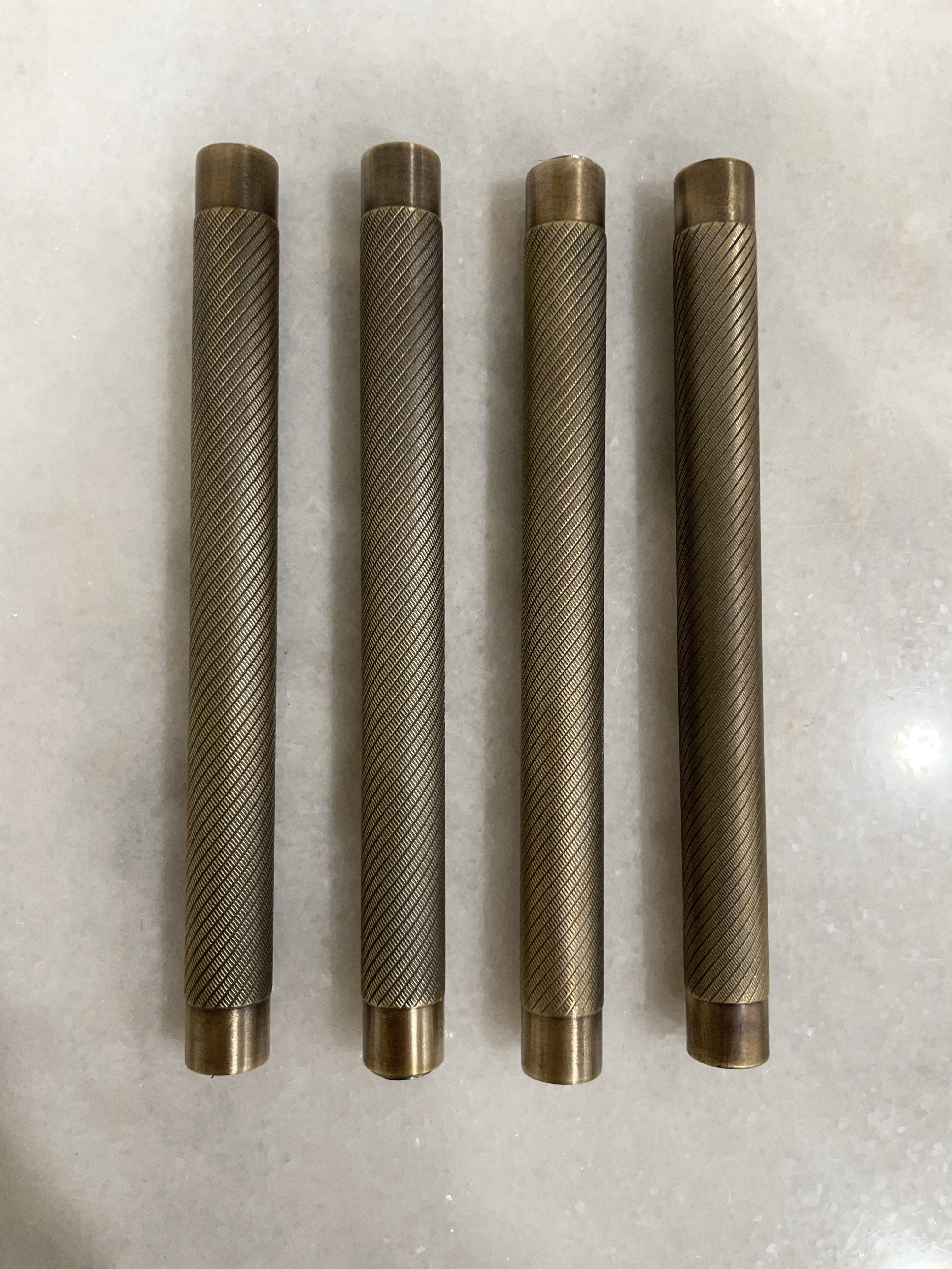 Brass Textured Mezuzah | No shin