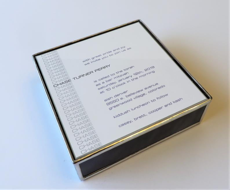 Stained glass invitation keepsake box