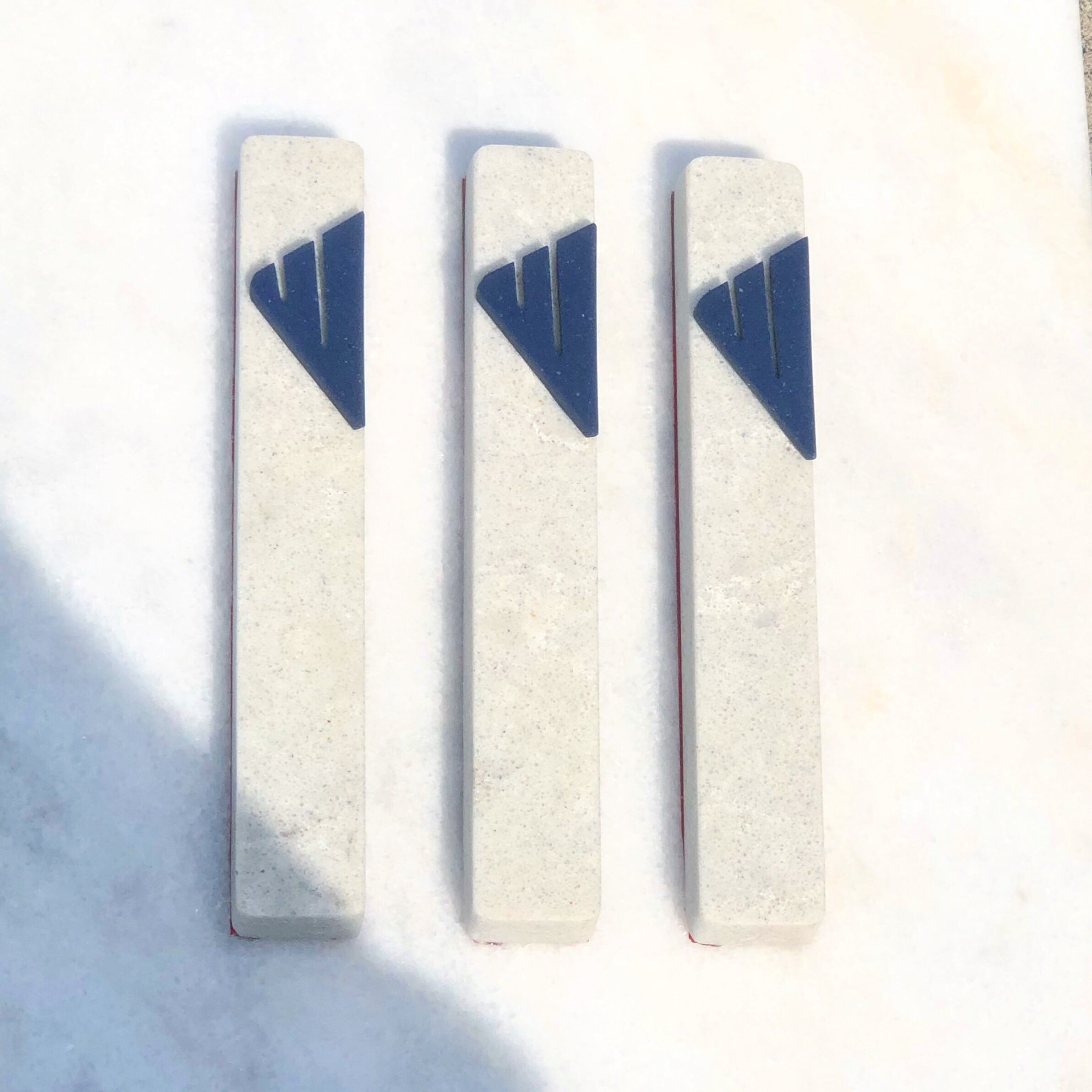 Greige Taupe Mezuzah Blue Shin