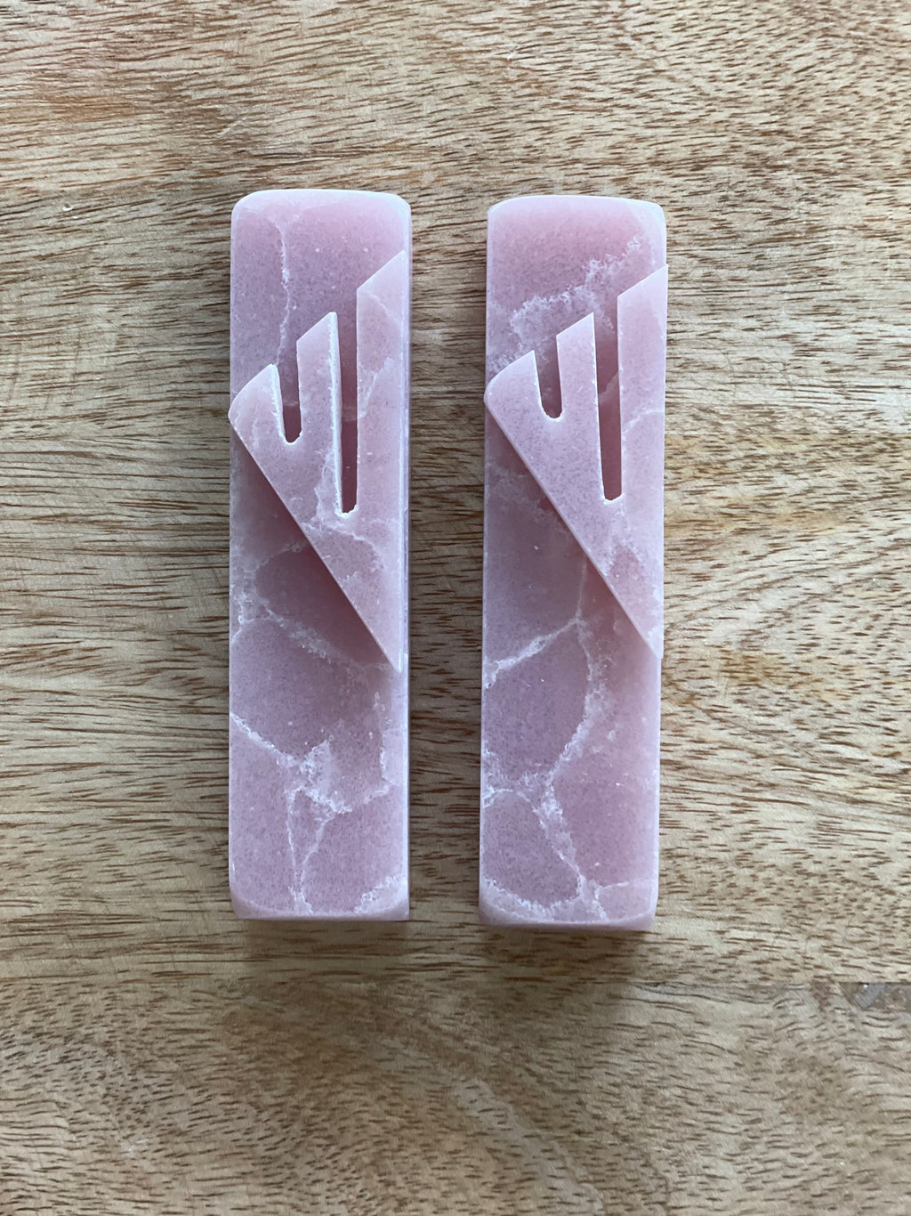 Pink Quartz Mezuzah | Pink Quartz Shin
