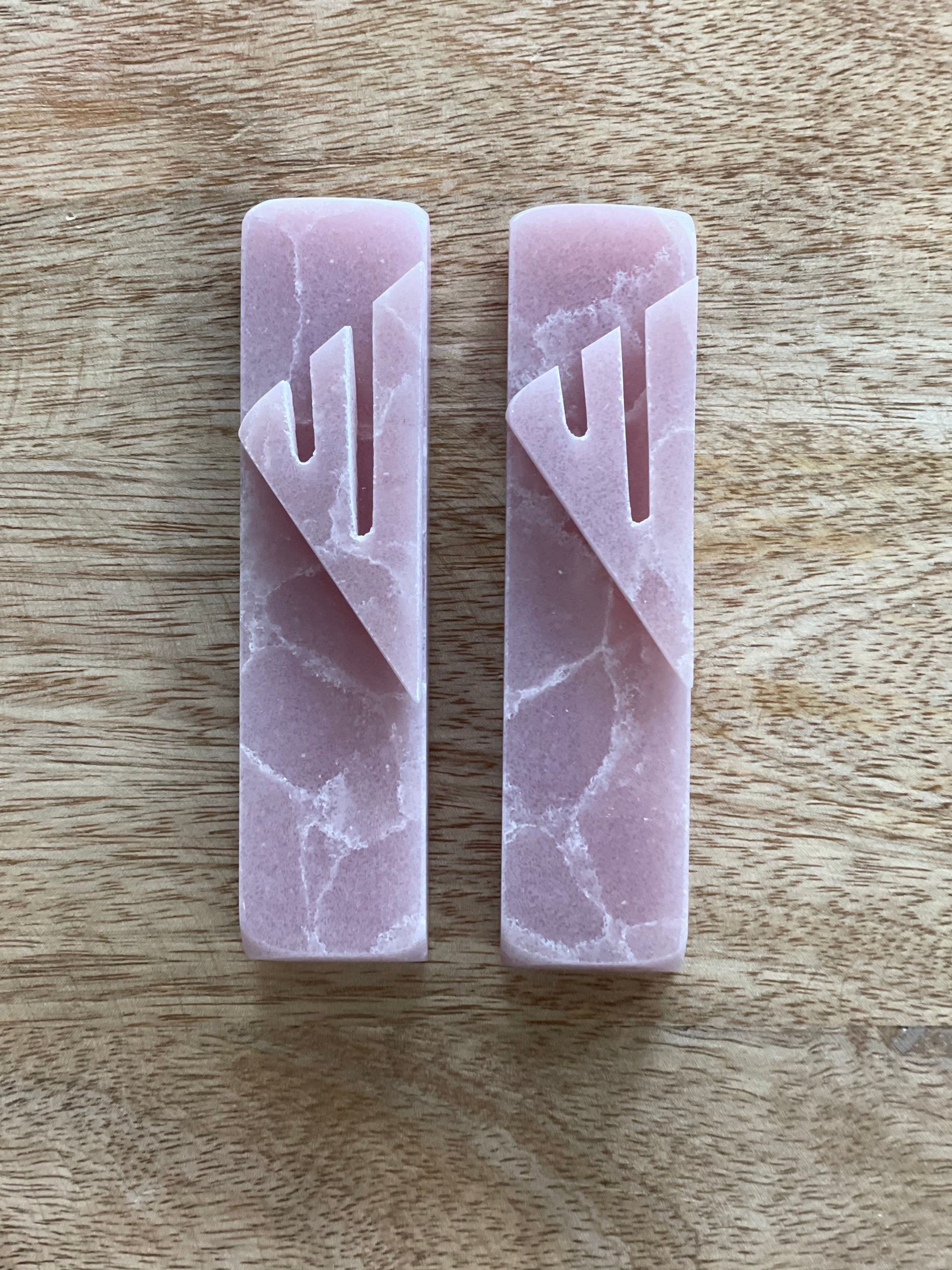 Pink Quartz Mezuzah | Pink Quartz Shin