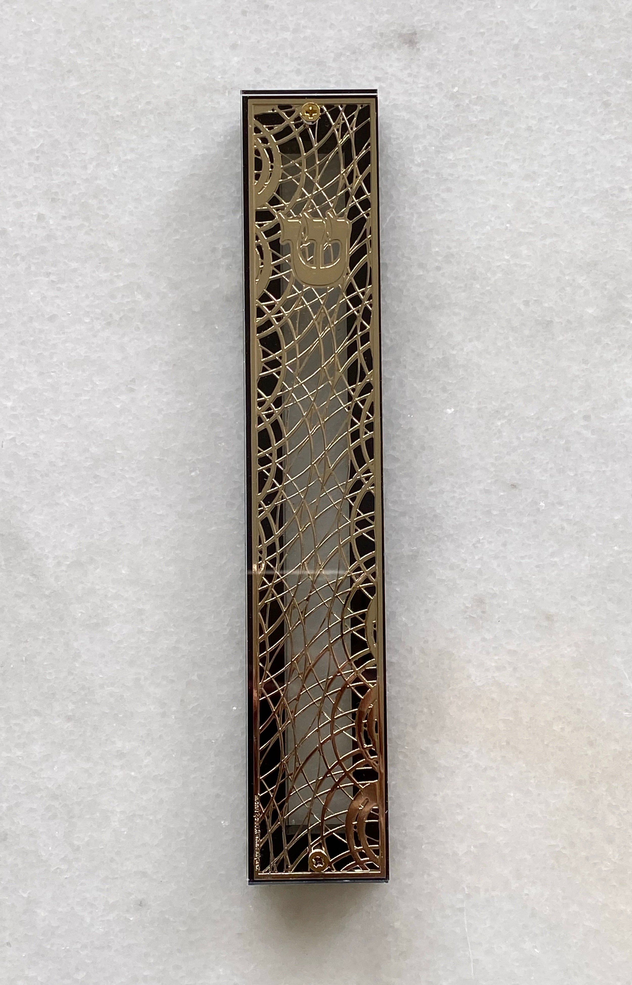 Acrylic & Black 24K Gold Plated Mezuzah Circles