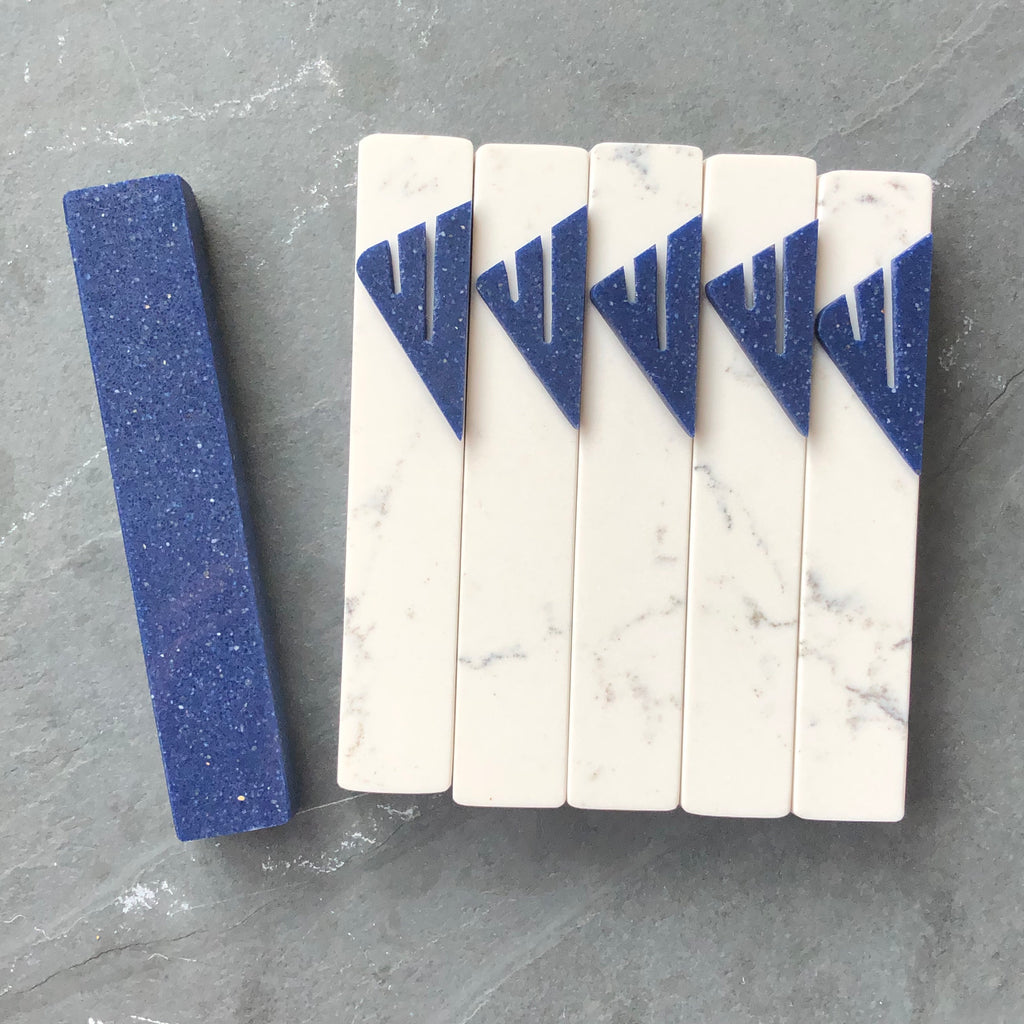 Carrara Mezuzah Blue Shin