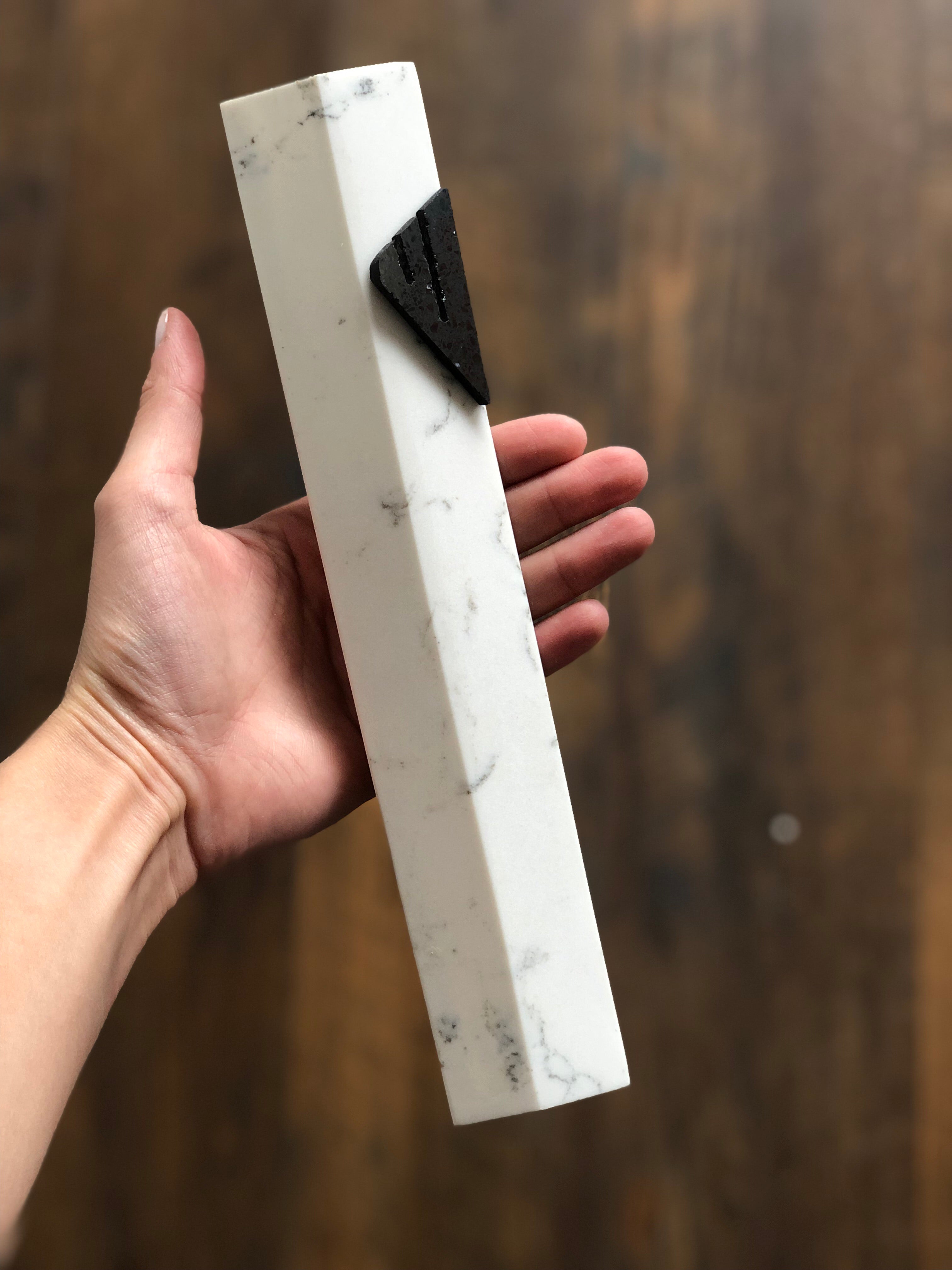 Carrara Angle Mezuzah | Choose your shin