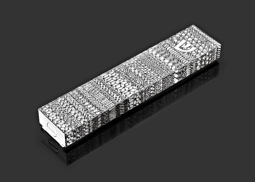 Ribbon Lace White Background Mezuzah