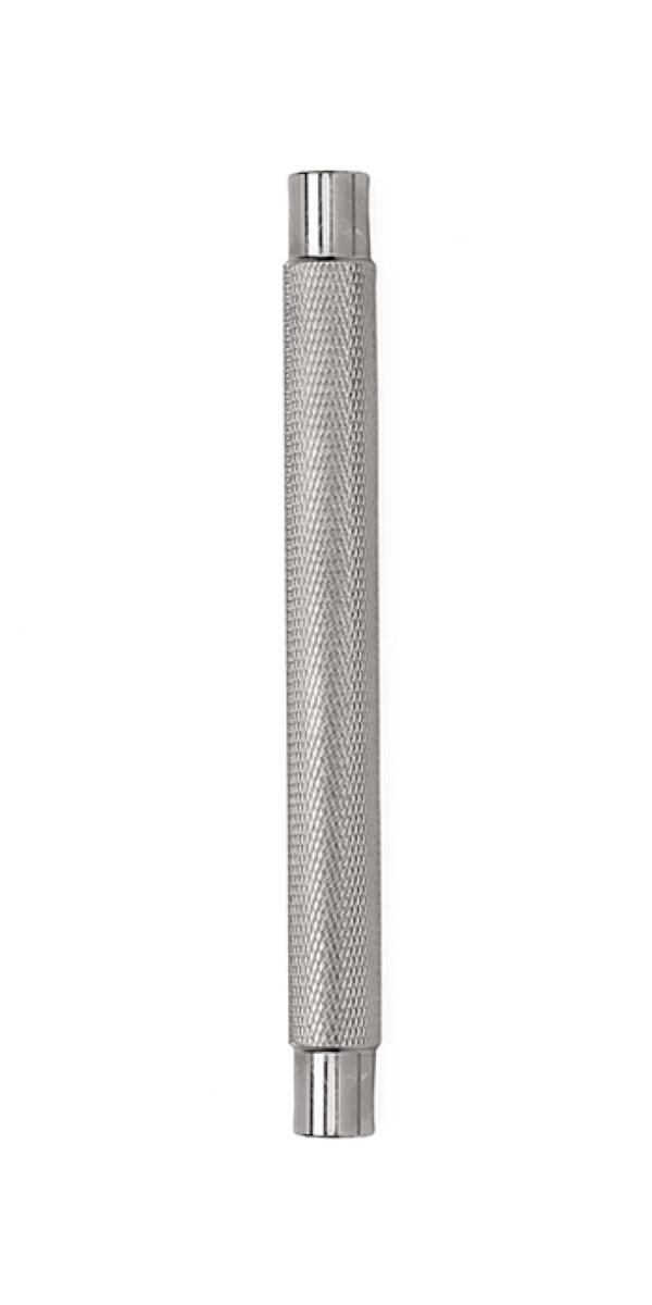 Textured Mezuzah with Engraved Shin | Matte Nickel