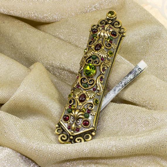 Peridot & Garnet Mezuzah