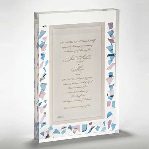 Lucite Wedding Glass Invitation